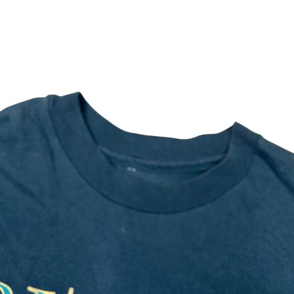 Vintage 90s Arizona Indian Chief Feathers Graphic Tee T-Shirt Blue Adult Large - Picture 5 of 6